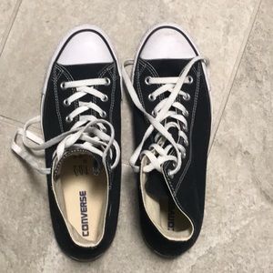 Black& white converse, high tops, men’s size 9 or women’s size 11
